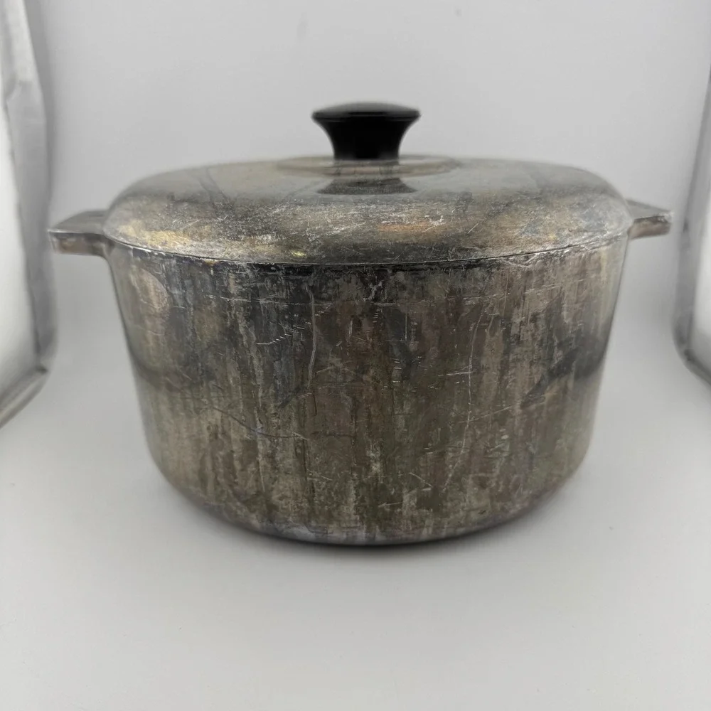 Magnalite Classic Dutch Oven 3Qt Silver Good Cast Aluminum Stockpot Lid R029